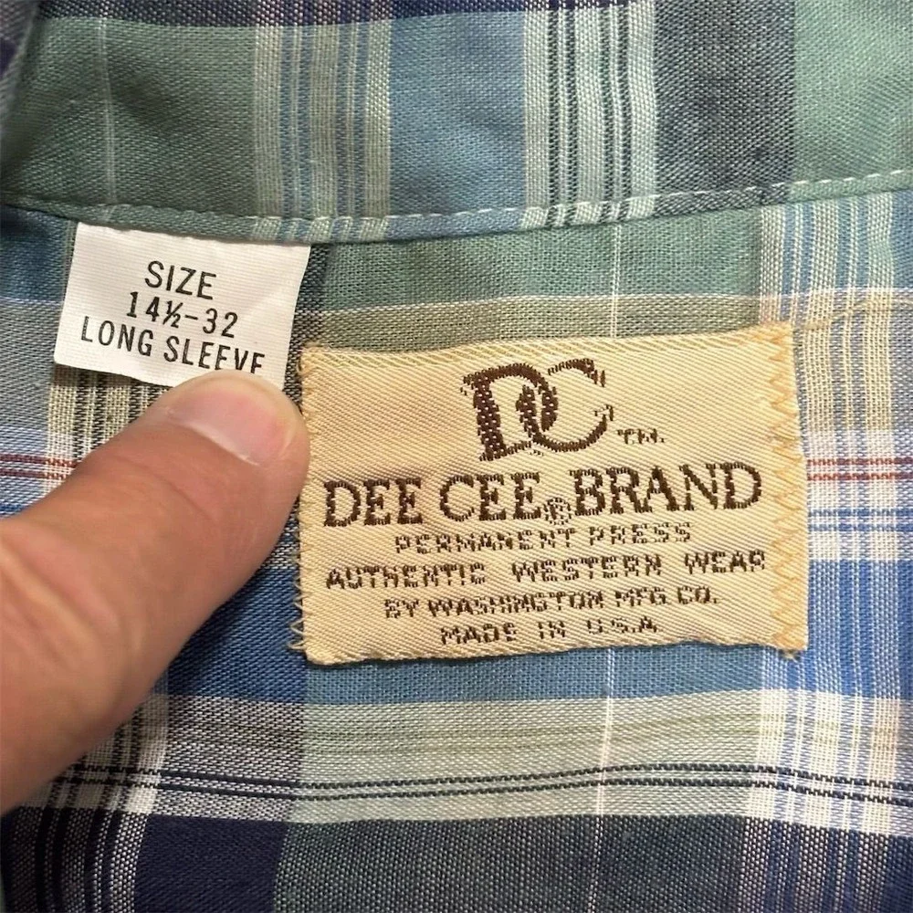 Dee Cee Men's Western Plaid Shirt Long Sleeve Snap‎ Casual 14½-M
